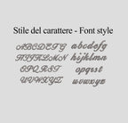 Preview of the cursive font style for personalized name embroidery on the phone case.