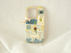 Handmade patchwork phone case with embroidery, lace, and floral patterns—"Pastel Garden" style for smartphones.